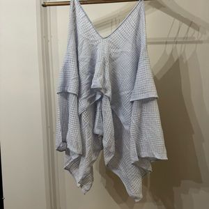 S/M Ruffle Flowy Lightblue Summer Top